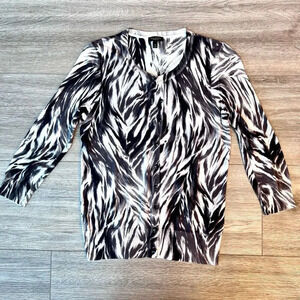 Talbots Zebra Print Cardigan
